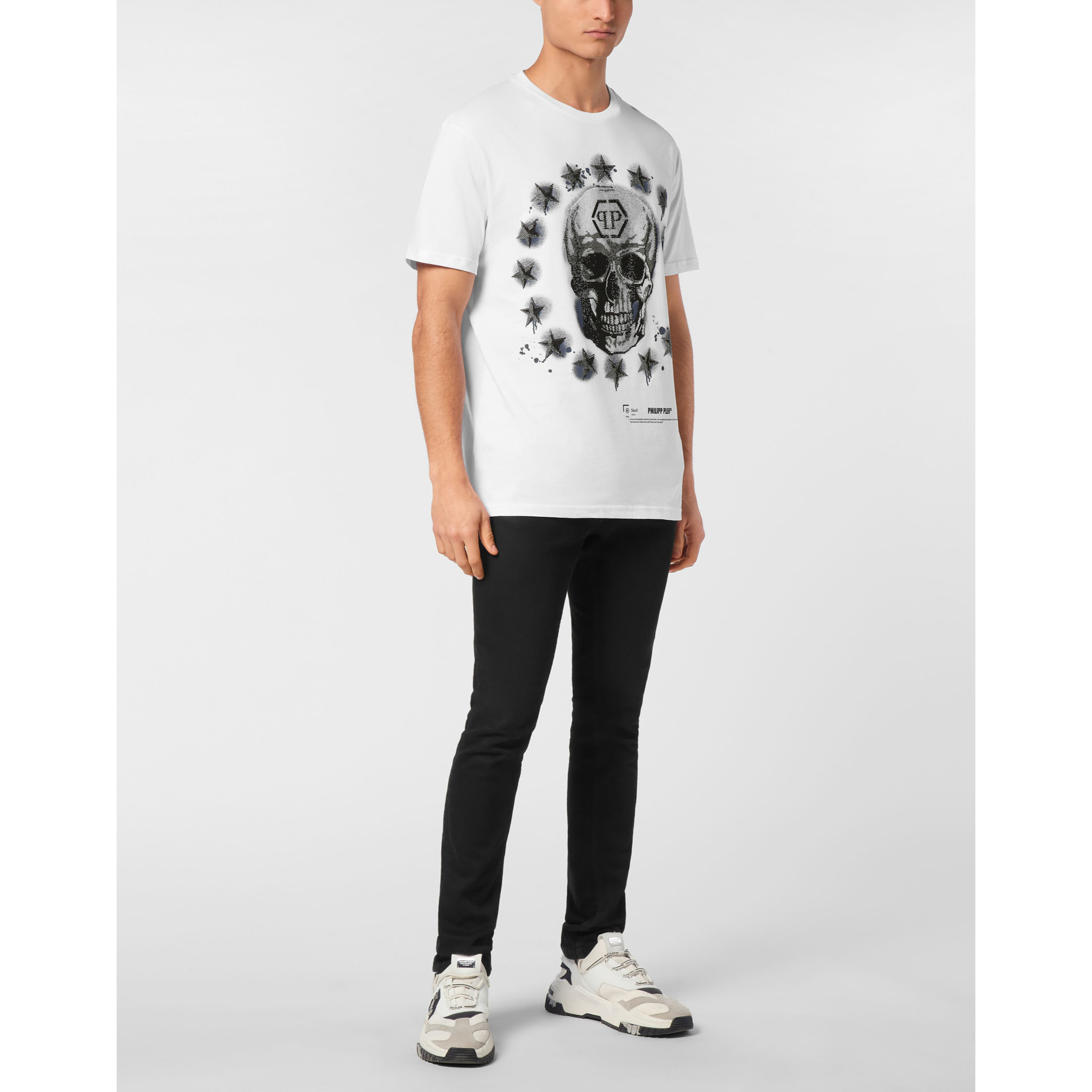 PHILIPP PLEIN Camiseta de cuello redondo y manga corta SKULL
