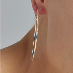 Pendientes de 60mm de diámetro acabados en rodio