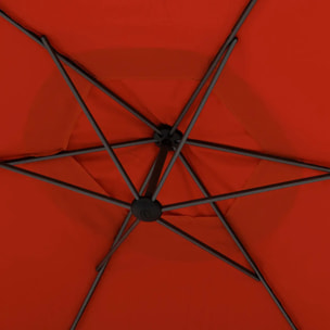 Parasol déporté rond "Manoa" Ambre 3m en aluminium acier et polyester