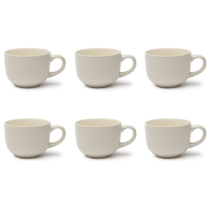 Set de 6 Grandes Tasses Excelsa – Fashion White, Céramique Blanche