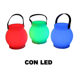 Lampada led in plastica ricaricabile multicolor tondo cmø15h15