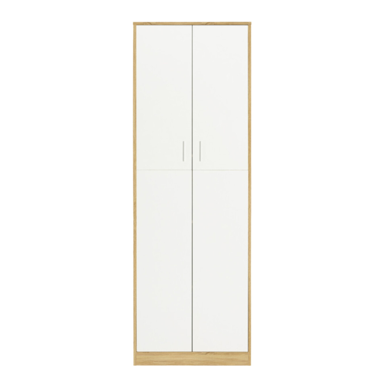 Armoire Mimosa 2 portes effet hêtre et blanc