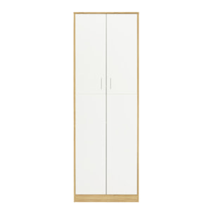 Armoire Mimosa 2 portes effet hêtre et blanc