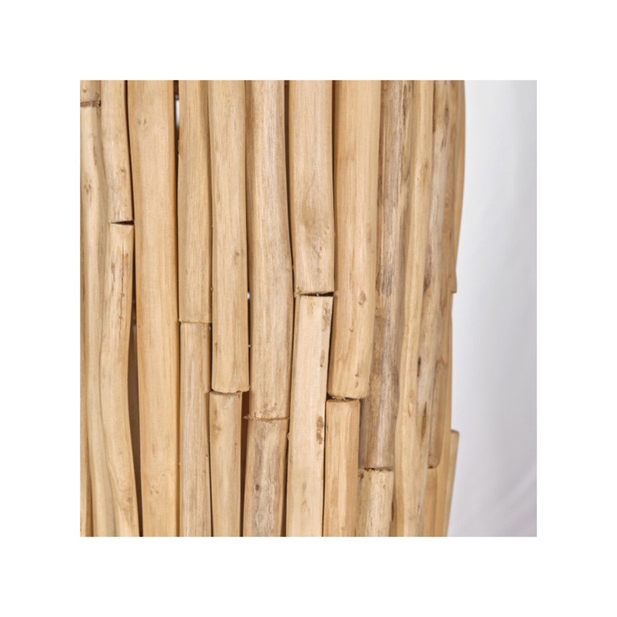 Lampadaire H171 cm morceaux de teck exotique naturel assemblés - TOBY