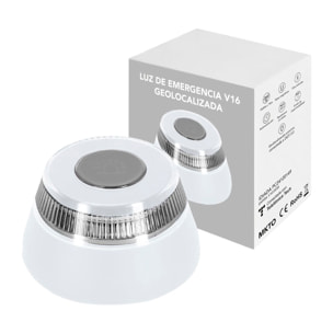 Baliza V16 geolocalizada Kershaw homologada DGT 3.0, LED ámbar 360°, 8 LEDs, visibilidad a 1km, resistente a agua y viento, pilas incluidas.