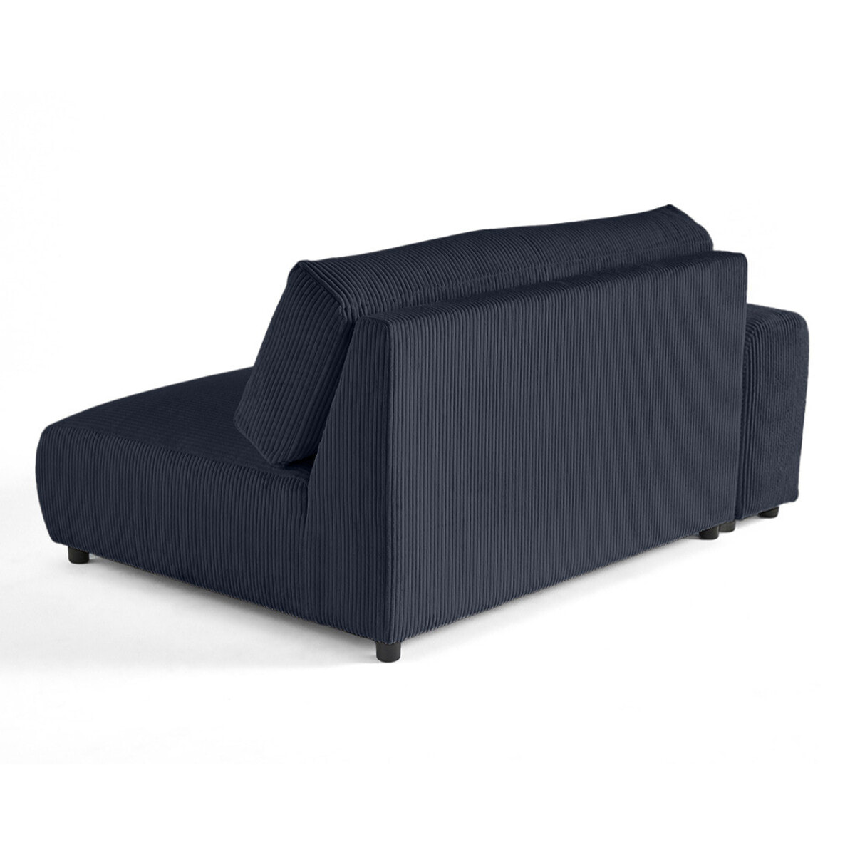 Garance - module d'assise 2 places avec accoudoir gauche - en velours côtelé - Bleu nuit