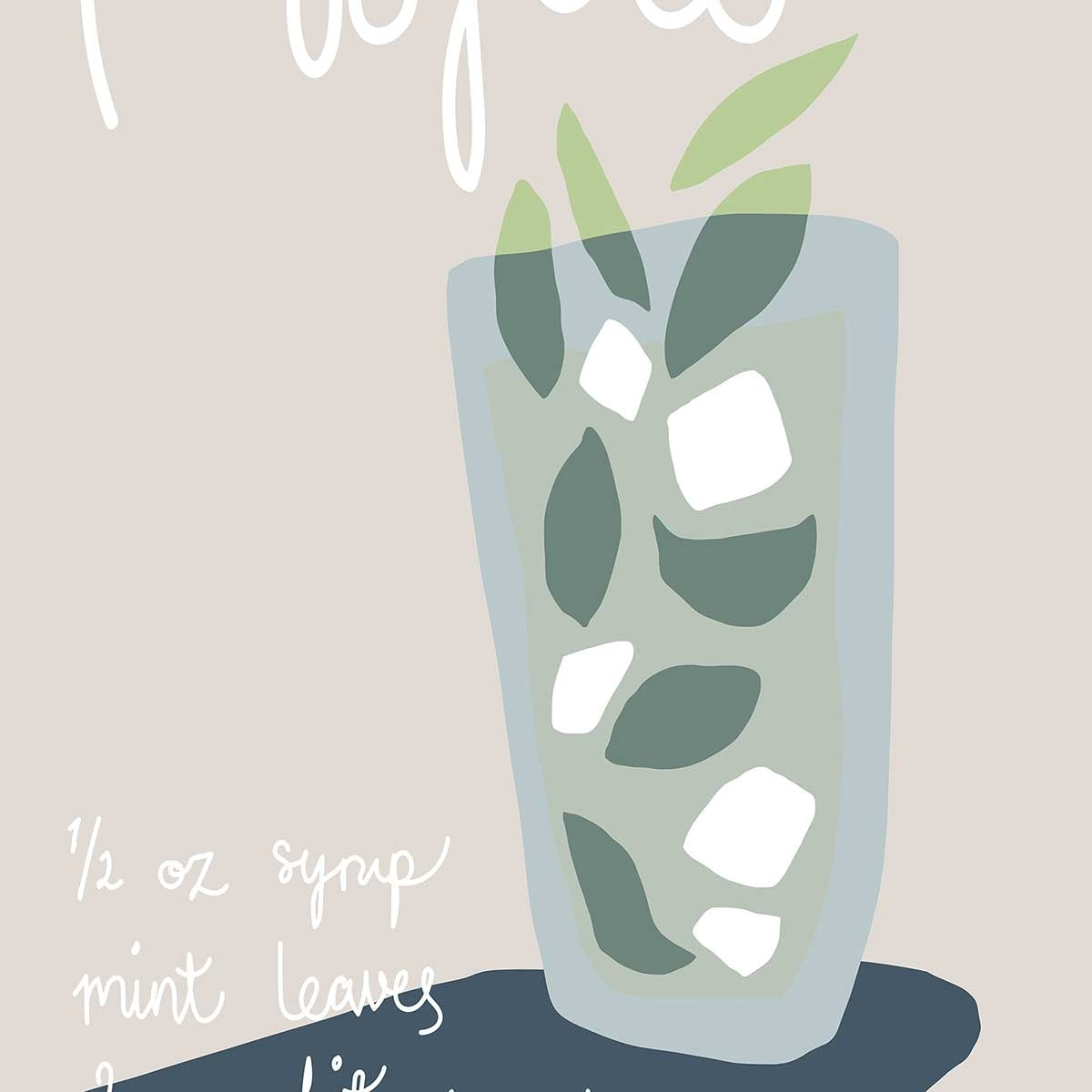 Affiche  pause mojito Affiche sous cadre bois
