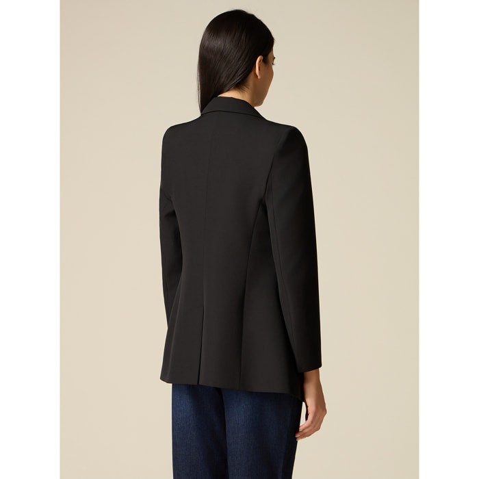 Oltre - Blazer doppiopetto in tessuto tecnico - Nero
