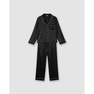 Pijama largo satén friday negro