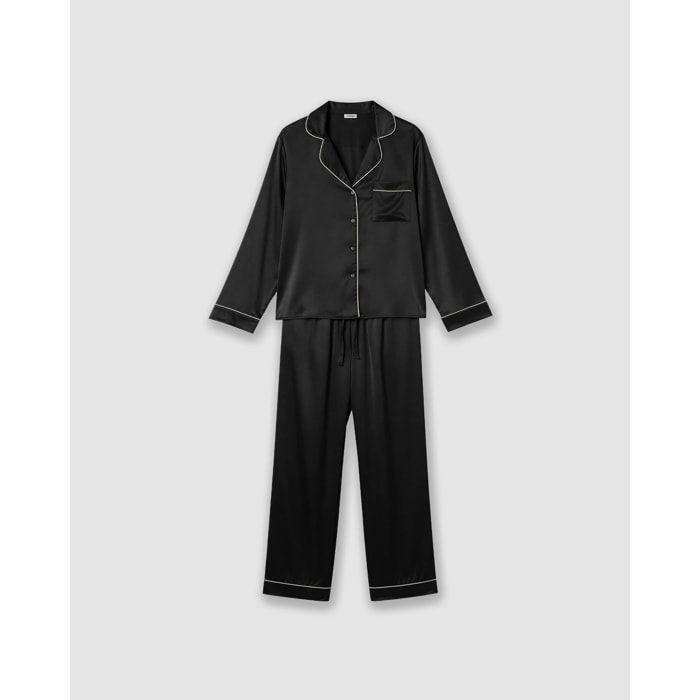 Pijama largo satén friday negro