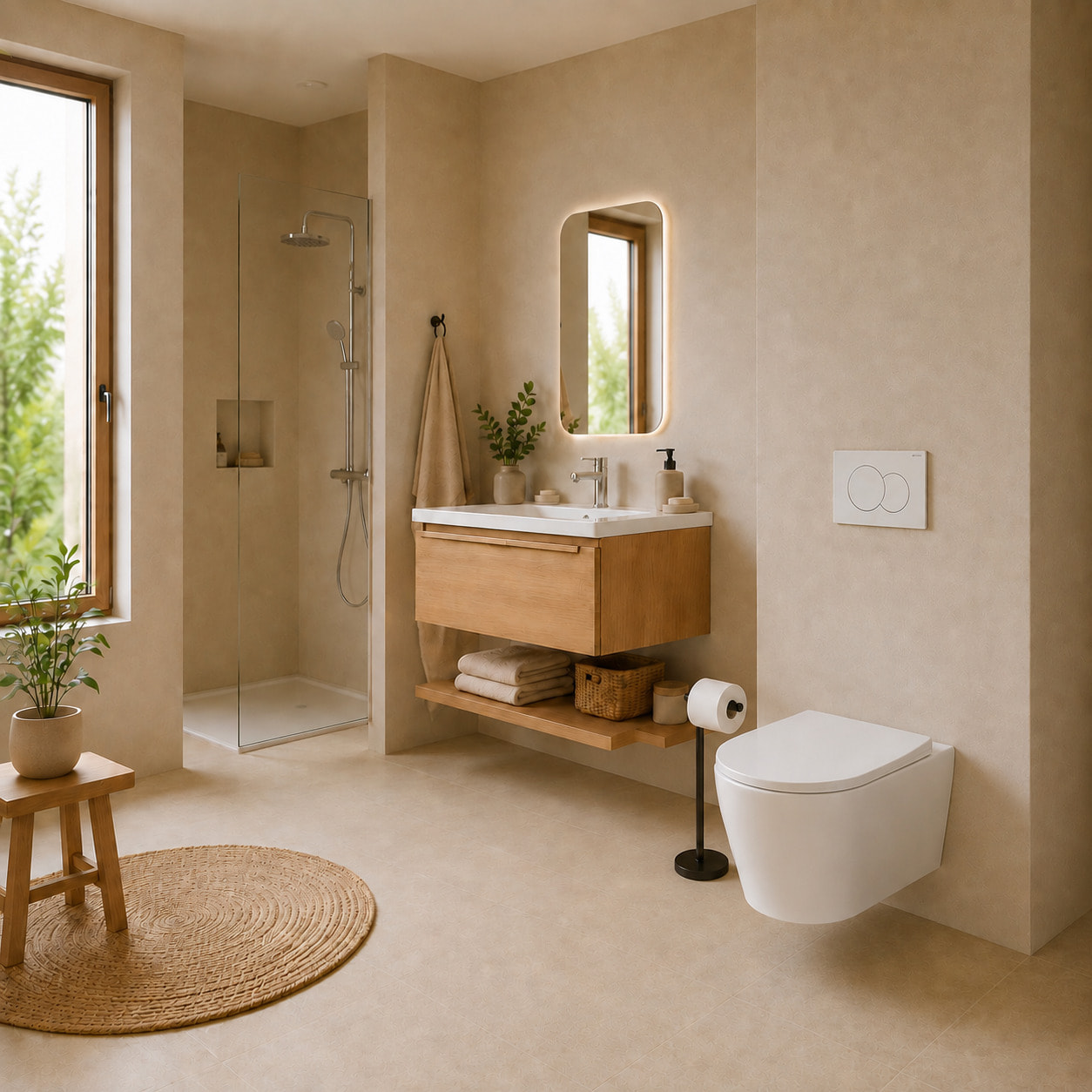 Pack WC suspendu complet avec bâti-support Geberit Duofix, cuvette Ceramia Vortex, abattant SoftClose et plaque blanche