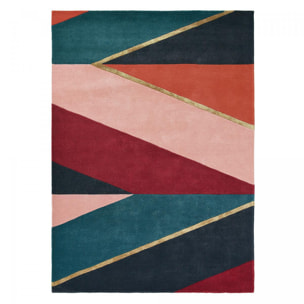 Tapis salon et chambre fait à la main en laine motif géométrique VANI