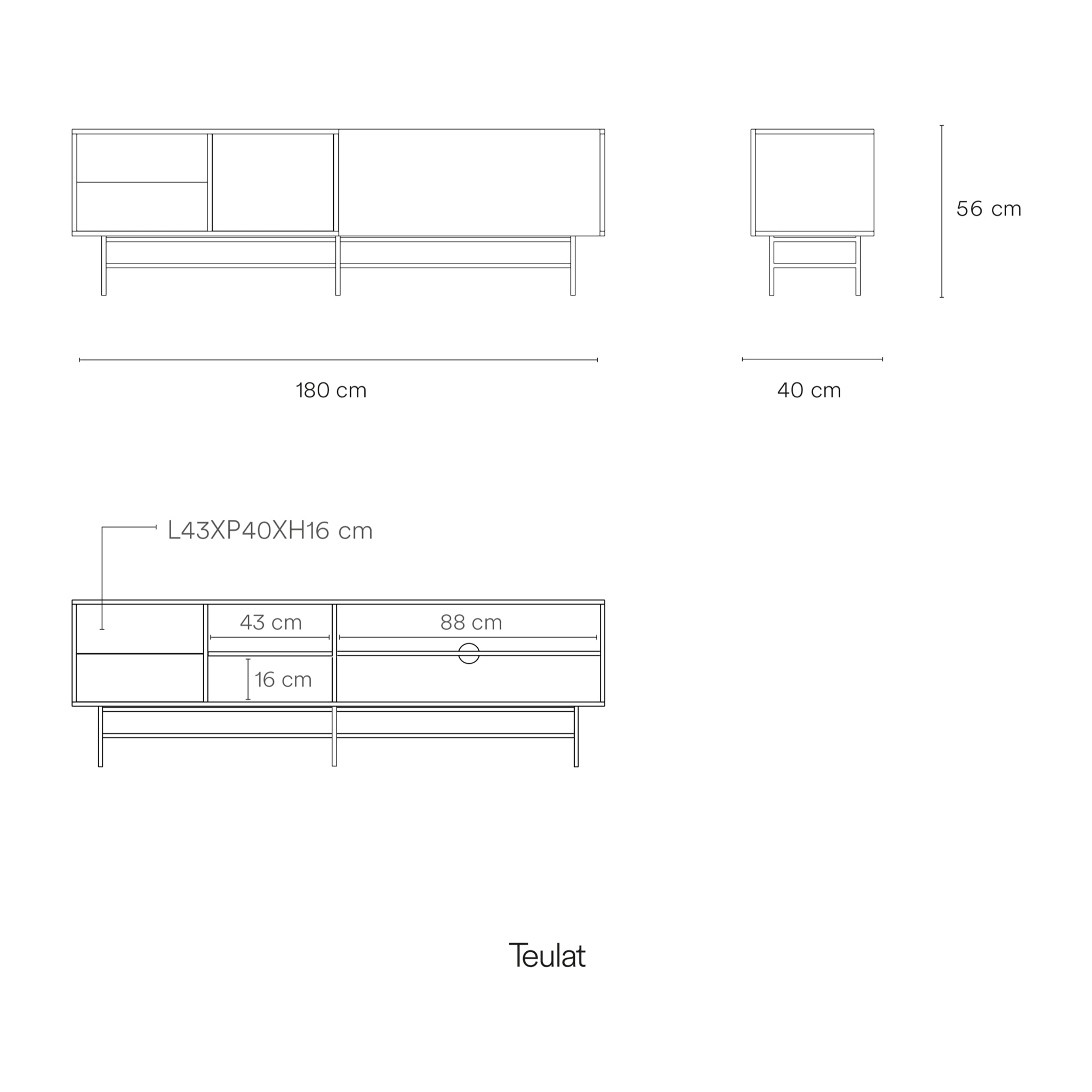 Mueble de televisión Inari teja