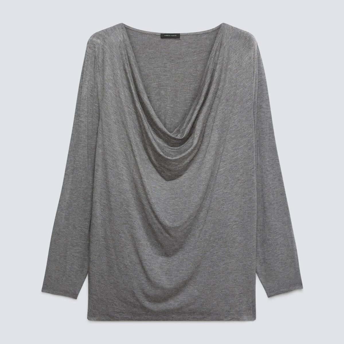 Fiorella Rubino - Camiseta con escote holgado - Gris