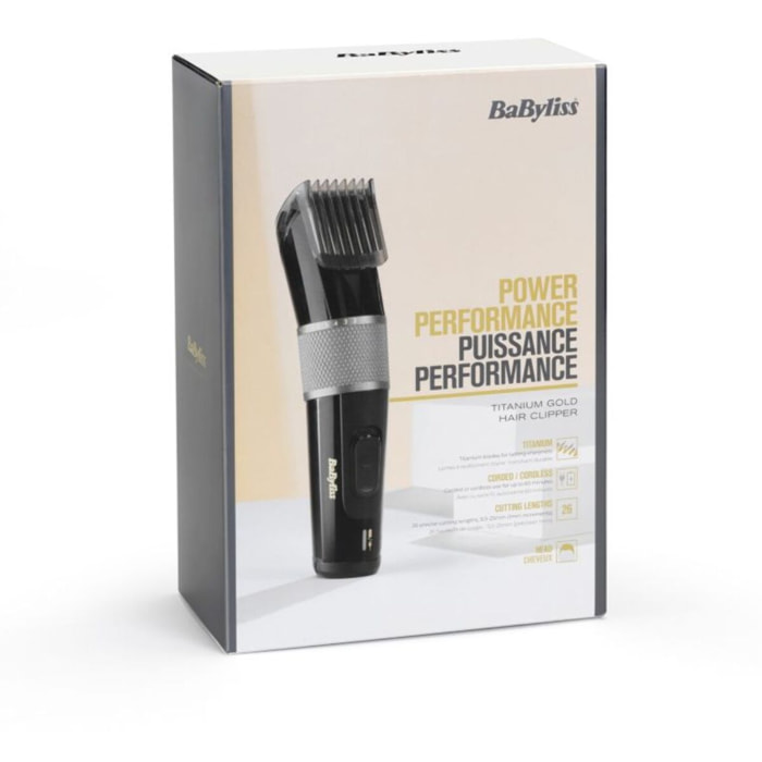 Tondeuse cheveux BABYLISS Titanium Gold E973TE