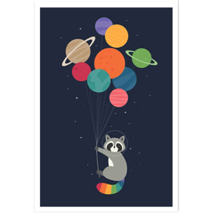 Affiche enfant raton dans la galaxie  Affiche seule