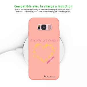 Coque Samsung Galaxy S8 Silicone Liquide Douce rose pâle Atteindre les étoiles La Coque Francaise.