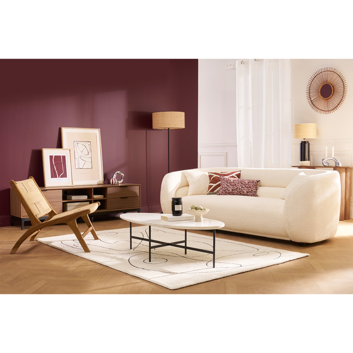 Fauteuil lounge en bois teck massif et corde tressée YARI