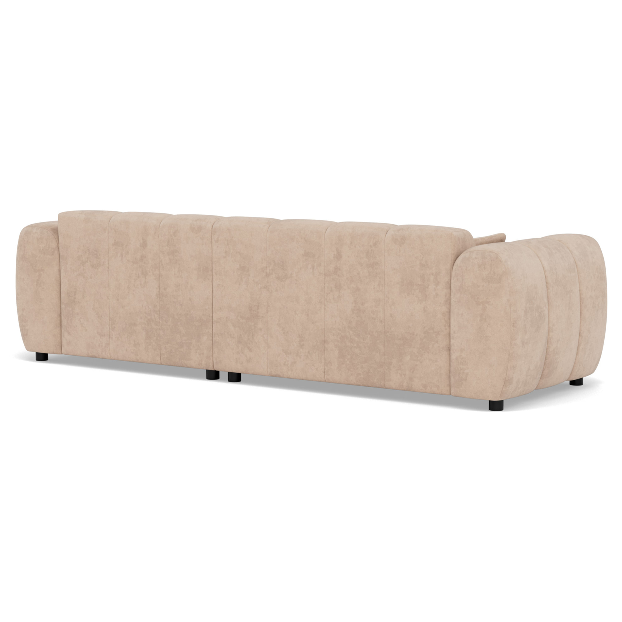 Curtis - canapé d'angle droit 4 places en simili - Beige