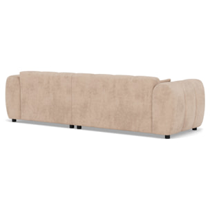 Curtis - canapé d'angle droit 4 places en simili - Beige