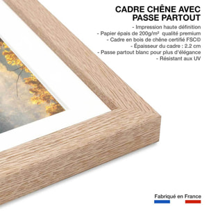 Affiche paysage Souffle d'hiver Affiche + cadre en bois - Chêne
