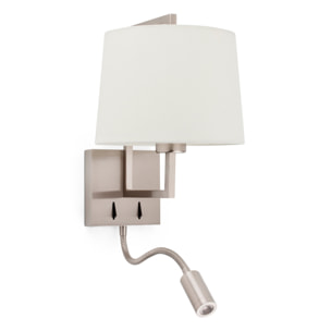 FRAME Lampe applique nickel mat/beige avec lecteur LED