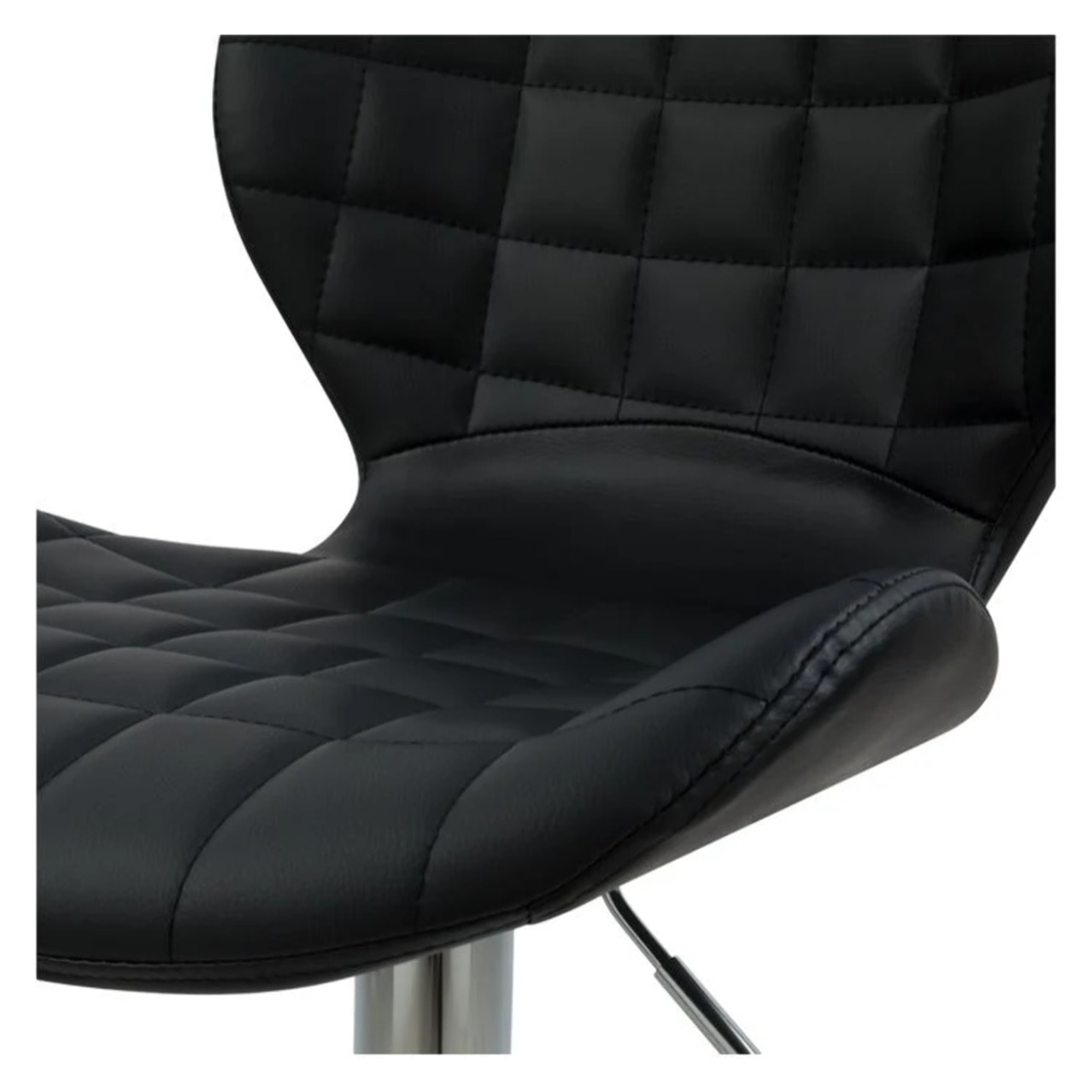 Lot de 2 chaises de bar réglables 53/74 cm en cuir synthétique noir - Mazzia