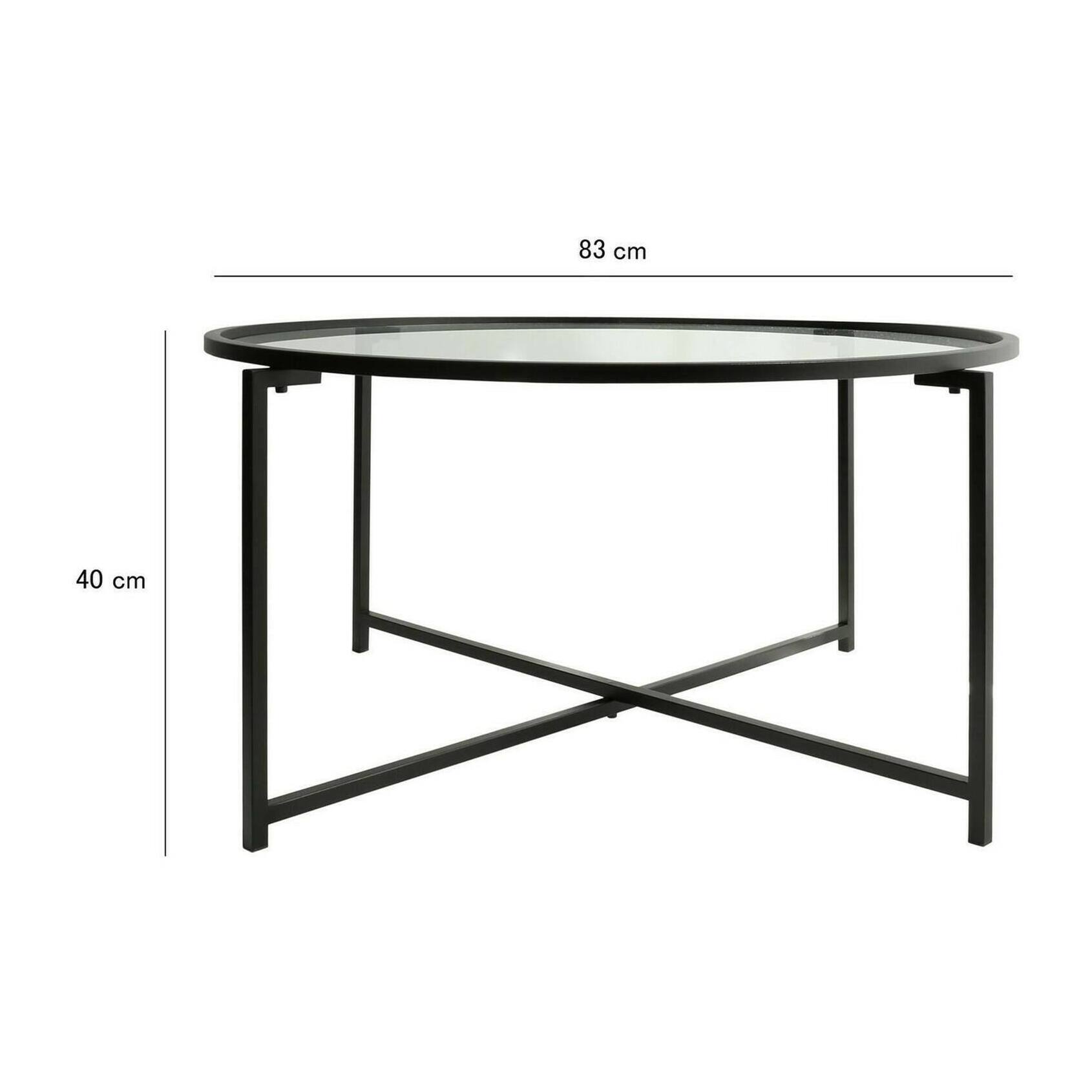 Tavolino da salotto Ecaterina, Tavolo basso da caffè, Portariviste per divano, Ripiano da soggiorno, 83x82h40 cm, Nero