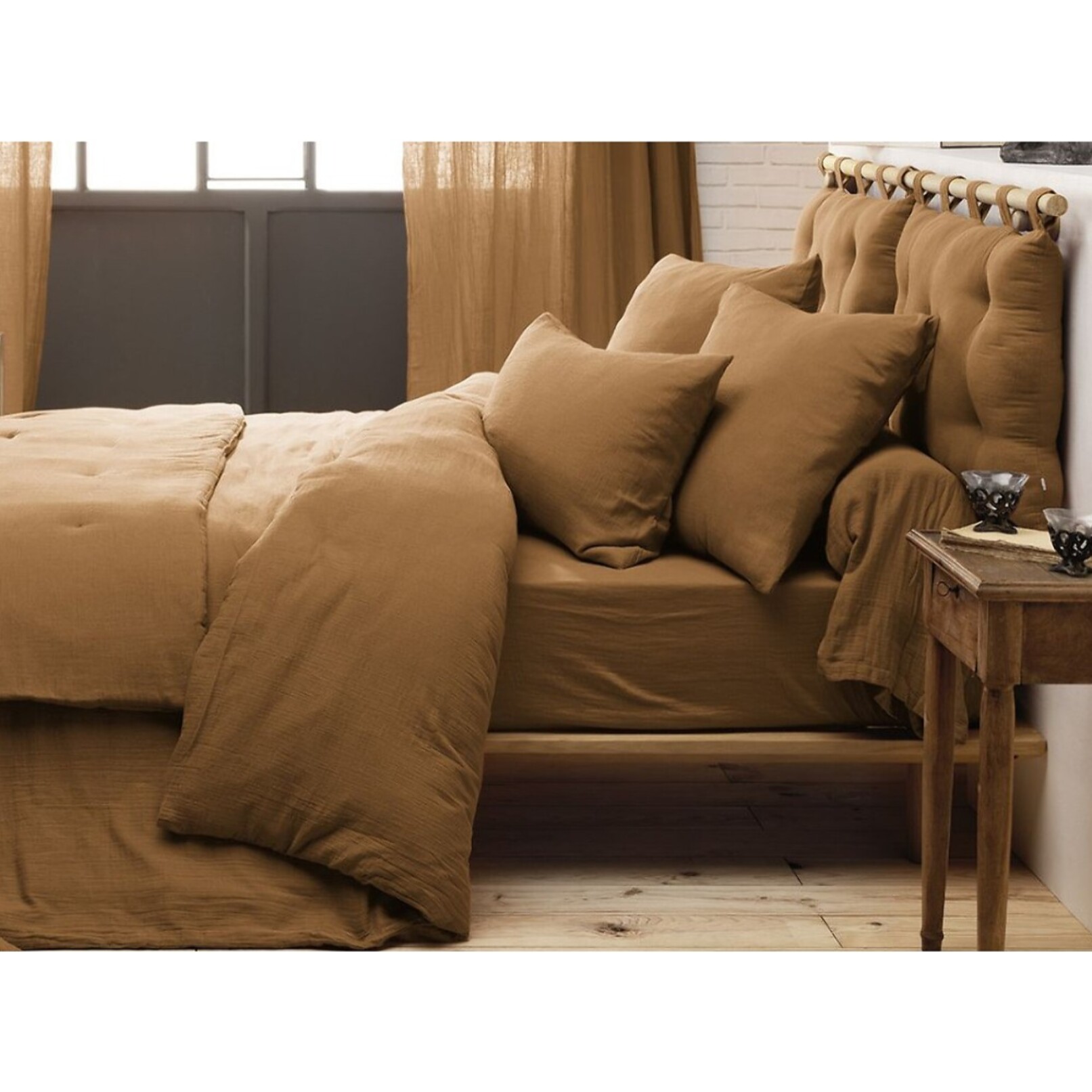 Housse De Couette 100% gaze De Coton Camel