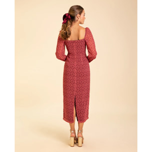 Vestido midi con manga larga