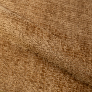 Lot de 2 chaises en tissu jaune moutarde, pieds métal noir - Bulle