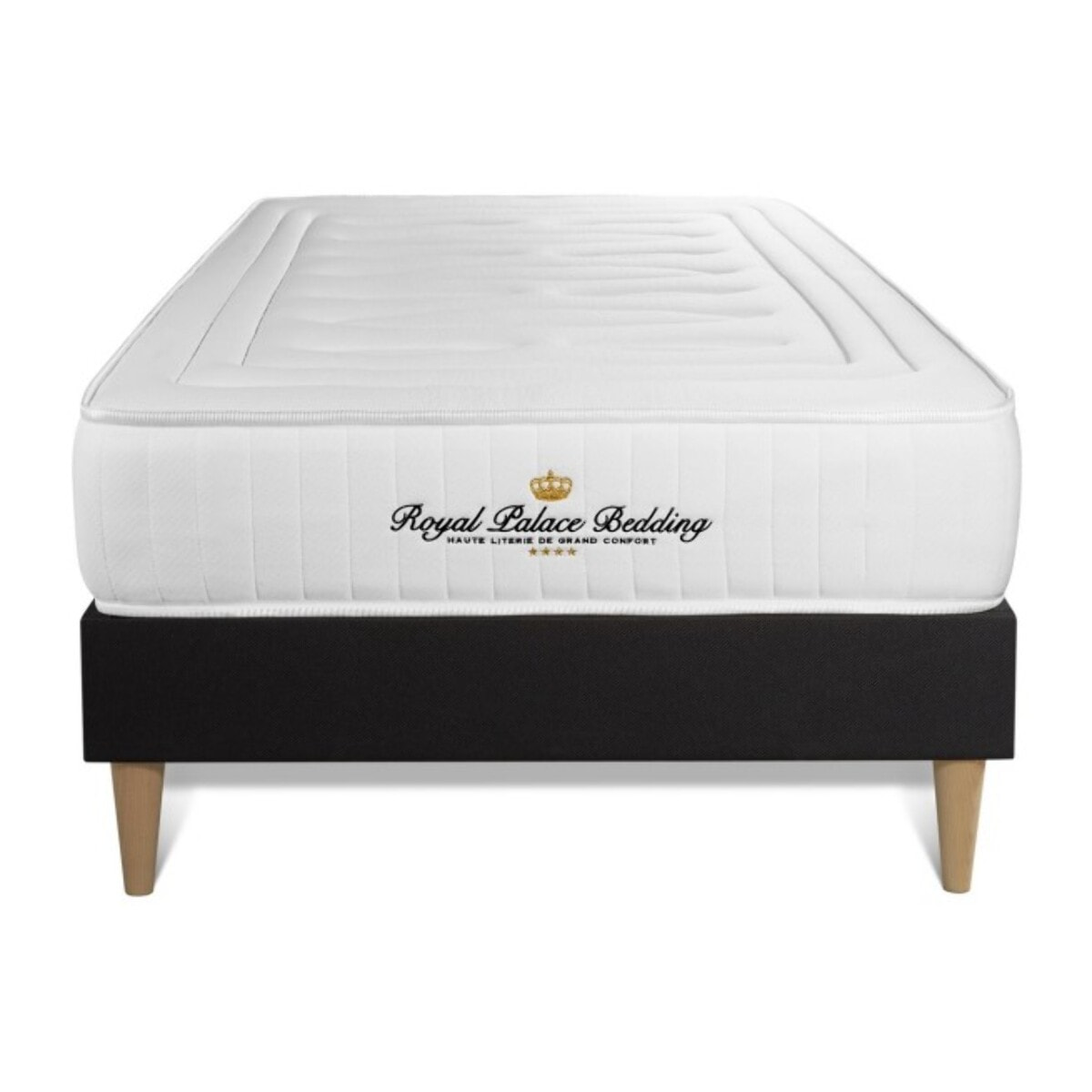 Ensemble Matelas à mémoire de forme Nottingham sommier KIT noir + Sommier tapissier en kit cm d'épaisseur - Matelas à Mémoire de forme de 20cm d'épaisseur