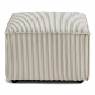 Arty - pouf d'appoint - en velours côtelé - Beige