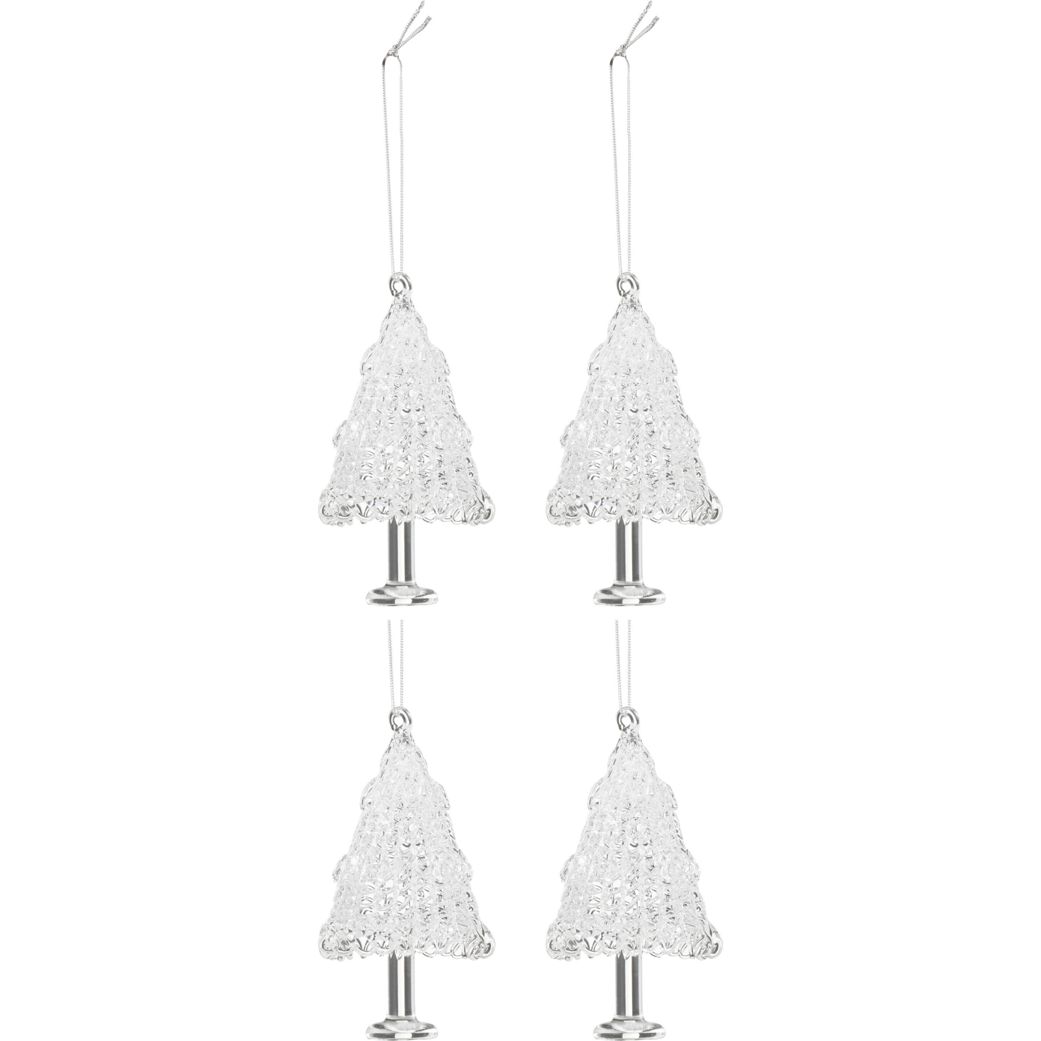 J-Line suspension Sapin De Noël - verre - transparent - boîte de 4