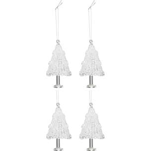 J-Line suspension Sapin De Noël - verre - transparent - boîte de 4