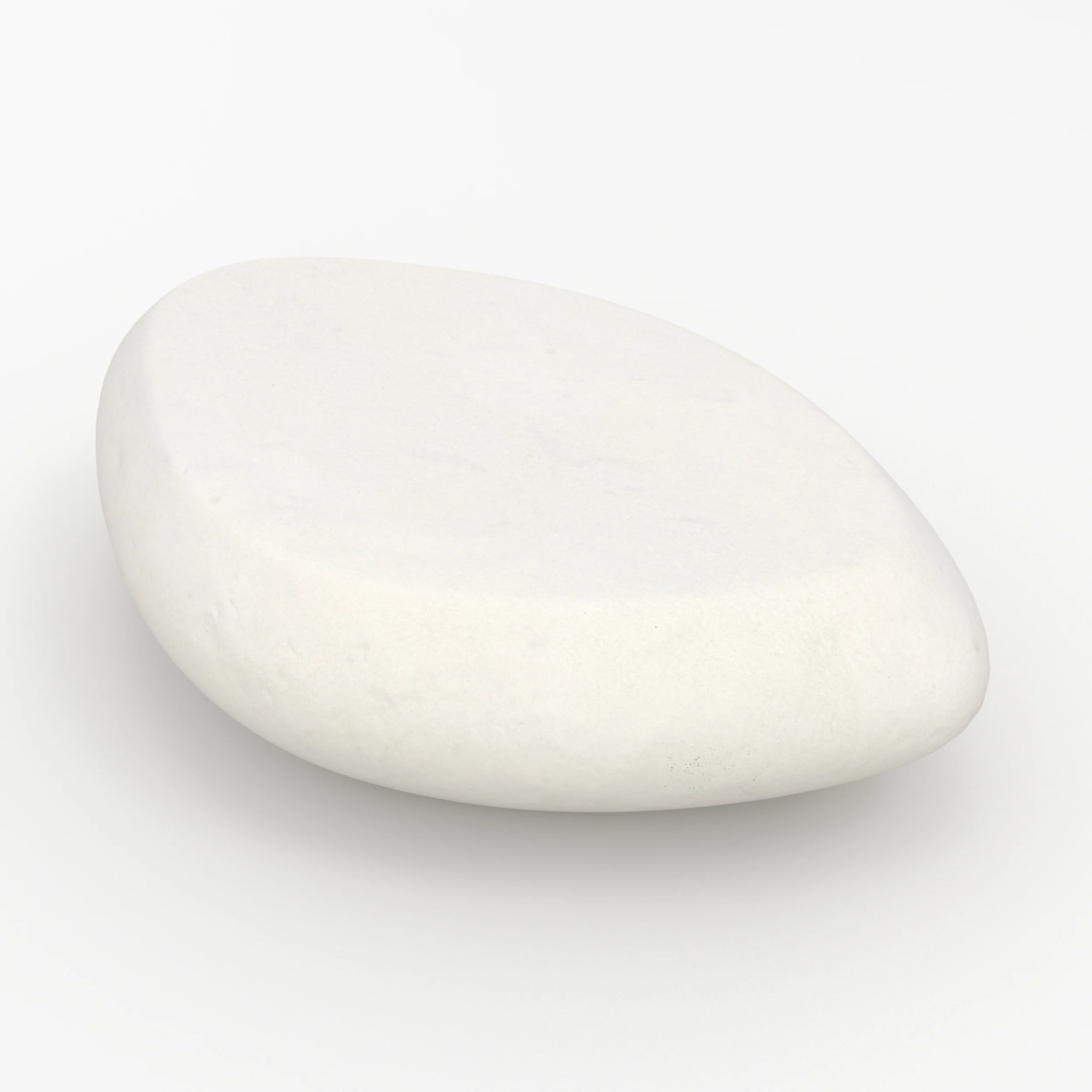 Table basse ovale écrue en fibre d'argile effet béton 105 cm - Maui