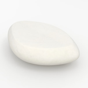Table basse ovale écrue en fibre d'argile effet béton 105 cm - Maui