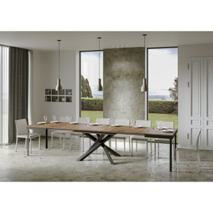 Table extensible 90x180/440 cm Volantis Evolution Noyer cadre Anthracite