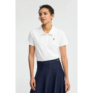 Polo bianca in tessuto jersey con ricamo Rigby Go