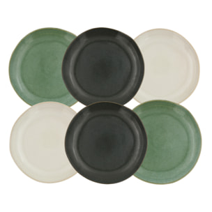 Lot de 6 grandes assiettes, MILA