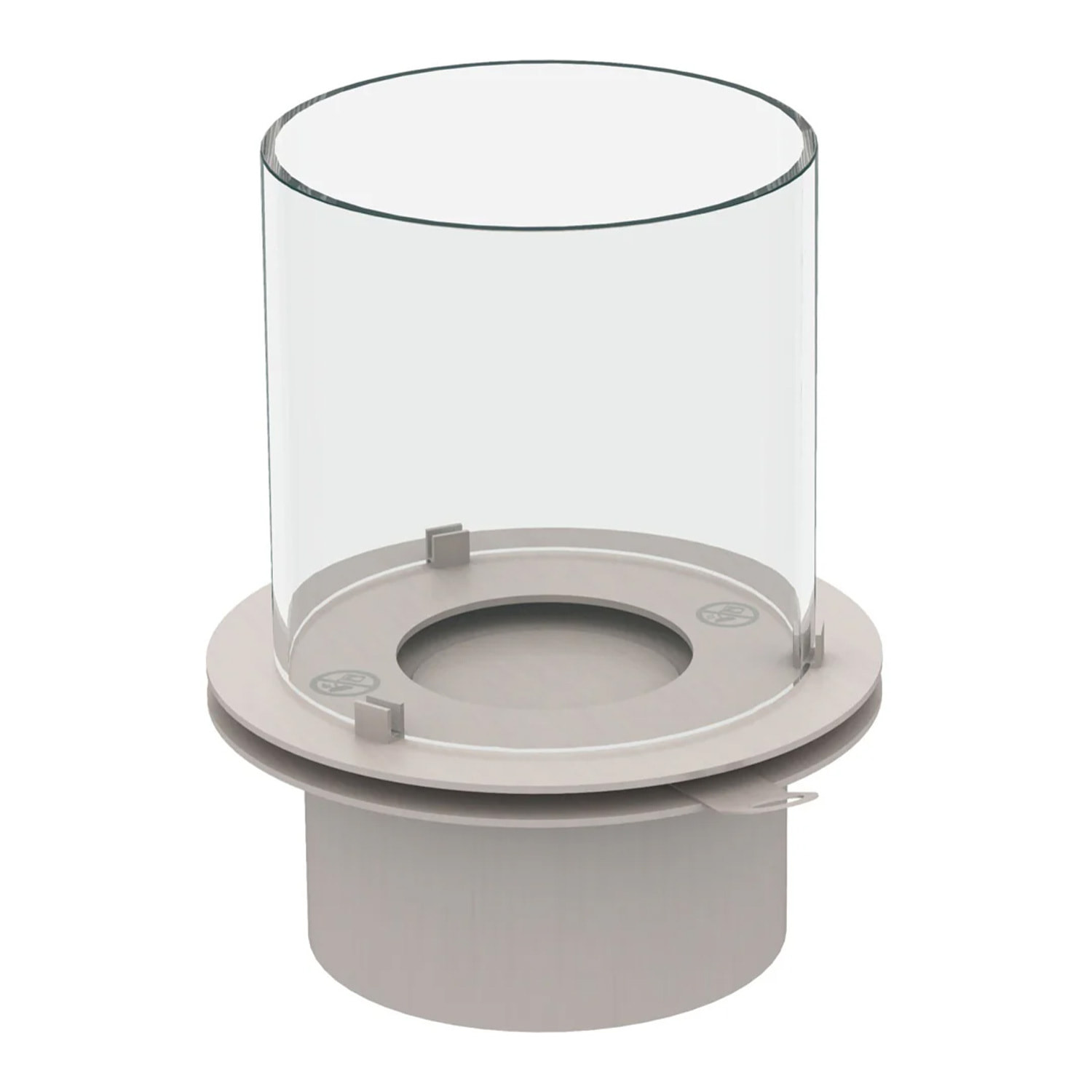 Bruciatore a bioetanolo per camino 1,5 L, in acciaio inox e vetro temperato Ø25 cm