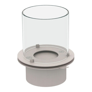 Bruciatore a bioetanolo per camino 1,5 L, in acciaio inox e vetro temperato Ø25 cm