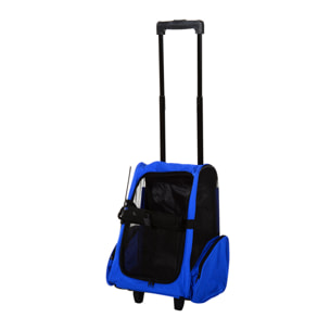 PawHut Trolley Zaino Trasportino per Animali Domestici Blu