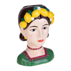 Vaso Donna - Pezzi 1 - Colore: Giallo/Crema - 21xH30,2x18,3cm - Bianchi Dino -