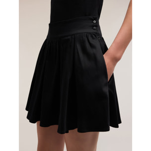 Motivi - Falda corta acampanada - Negro