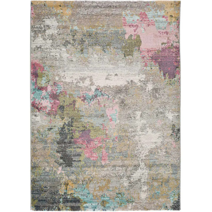AMIRA Alfombra abstracta de pelo corto multicolor, varias medidas disponibles