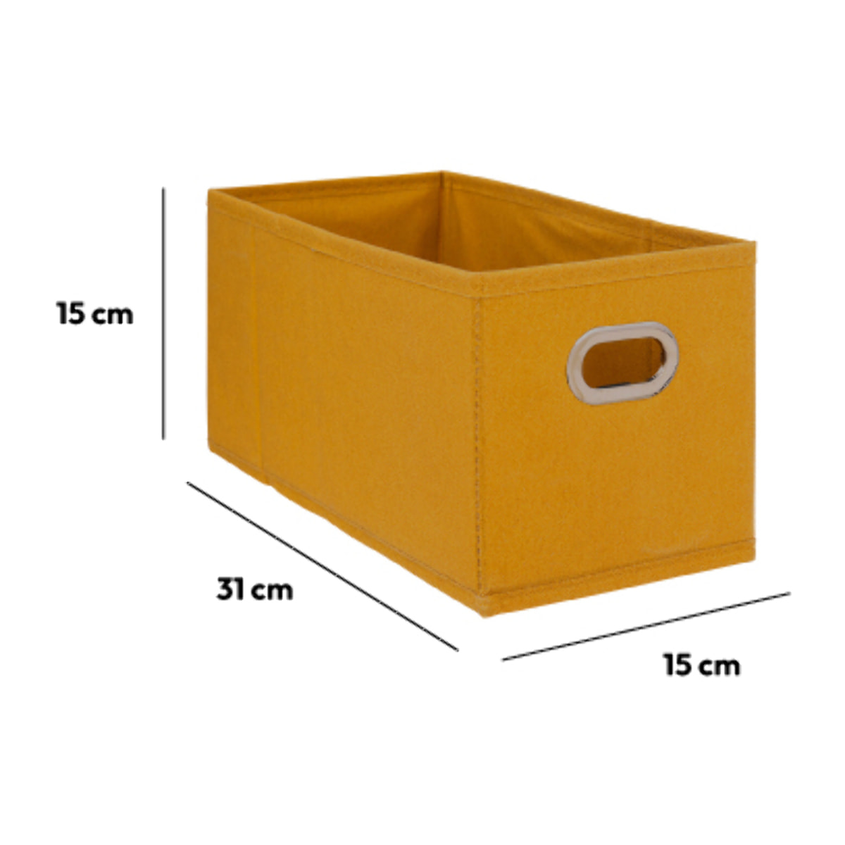 Panier tissu 15x31 cm Jaune moutarde Mix N' Modul