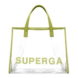 Borse Superga Donna Verde Transparent Shopping Bag