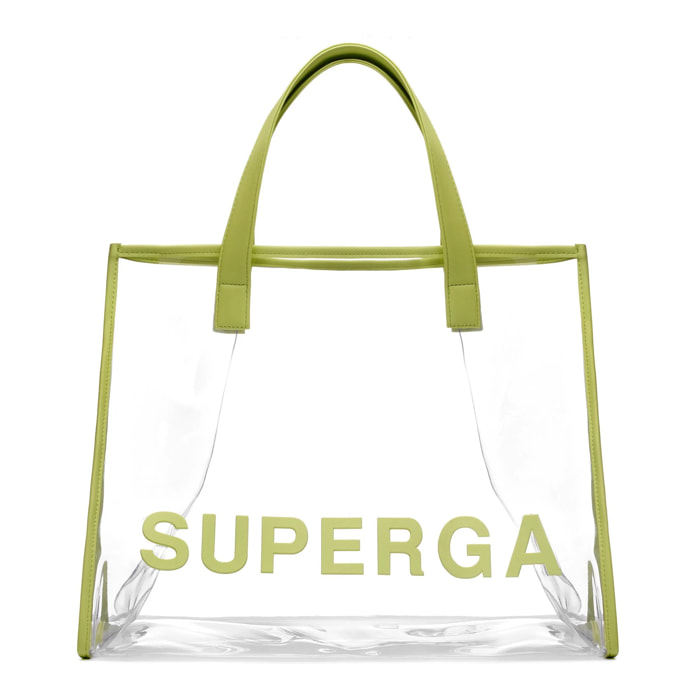 Borse Superga Donna Verde Transparent Shopping Bag