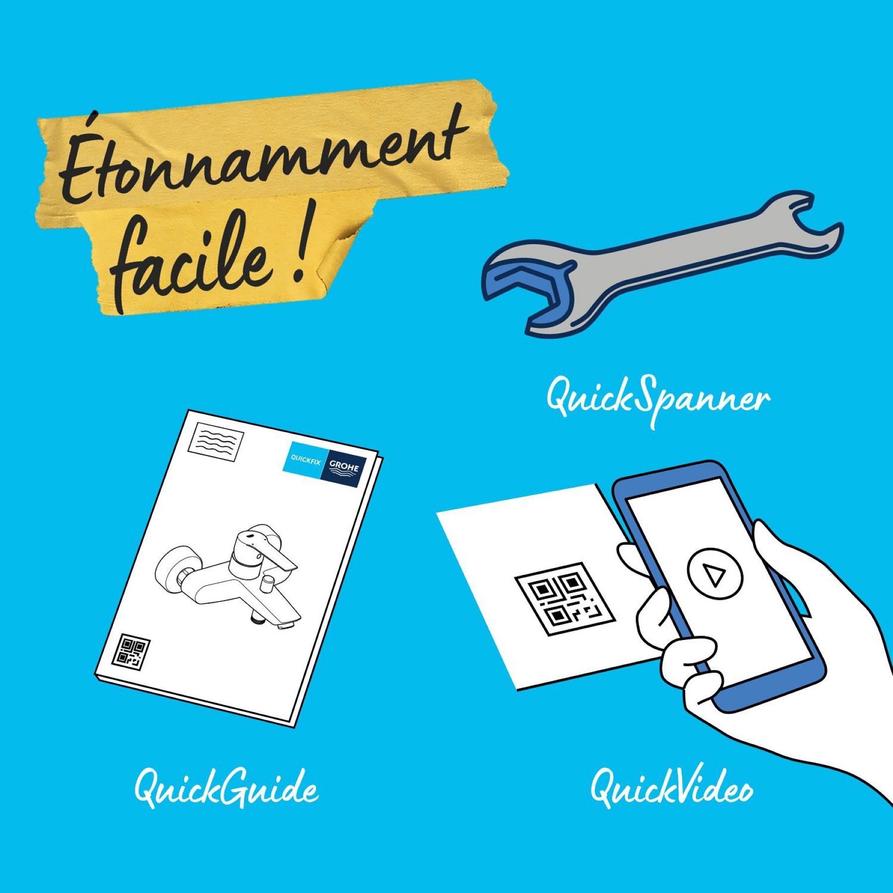 Mitigeur monocommande Bain/Douche Start QuickFix, chromé